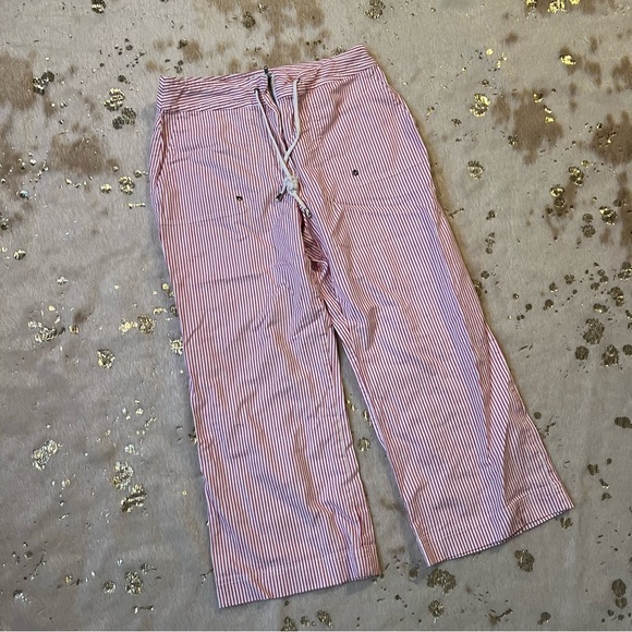 Chicos .5/ sz 6 Red White Stripped Capri Pant - Picture 1 of 6